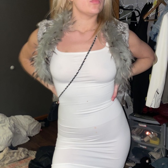 Rabbit fur grey vest coat - Picture 7 of 8